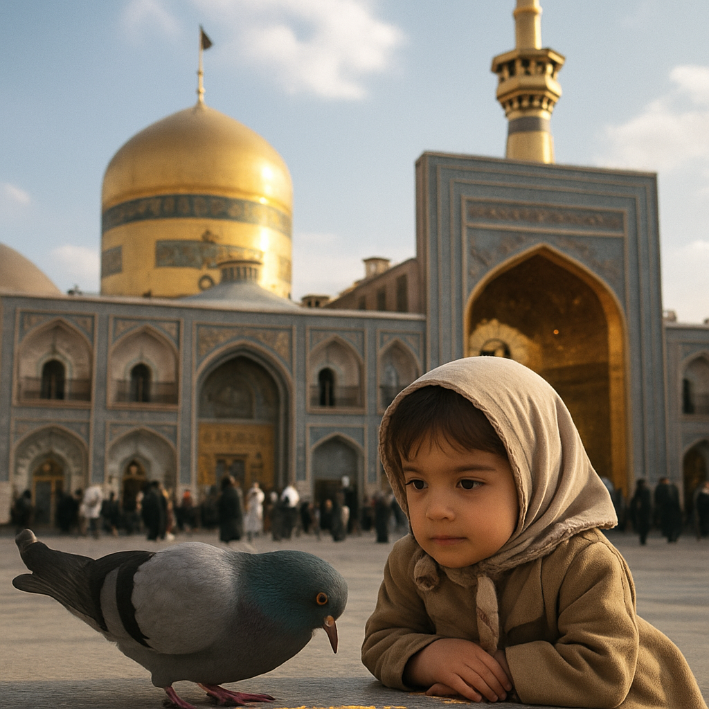 کبوتران حرم در حال پرواز